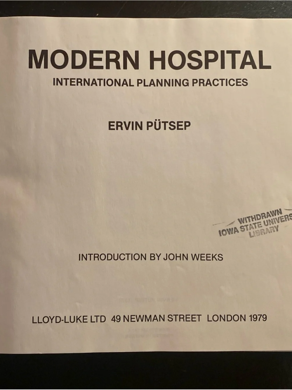 Modern Hospital Architectural Vintage Blue Hardcover Textbook